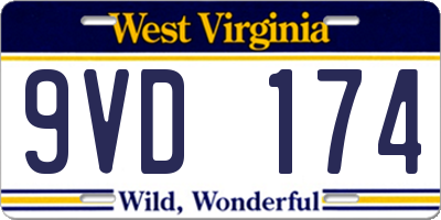 WV license plate 9VD174