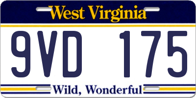 WV license plate 9VD175