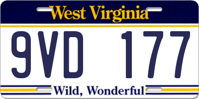 WV license plate 9VD177