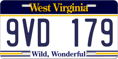 WV license plate 9VD179