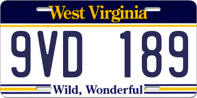 WV license plate 9VD189