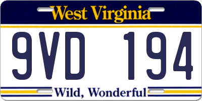WV license plate 9VD194