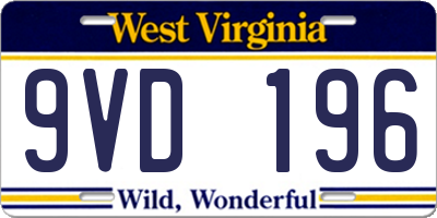 WV license plate 9VD196