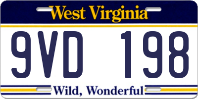 WV license plate 9VD198