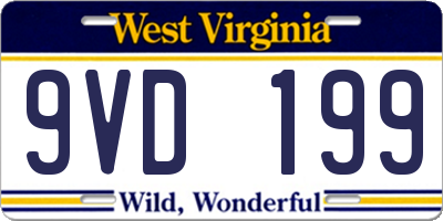 WV license plate 9VD199