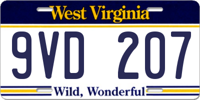 WV license plate 9VD207