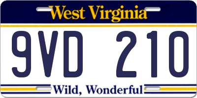 WV license plate 9VD210