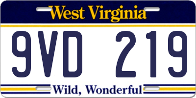 WV license plate 9VD219
