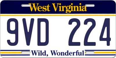 WV license plate 9VD224