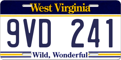 WV license plate 9VD241