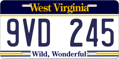 WV license plate 9VD245