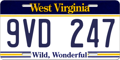 WV license plate 9VD247