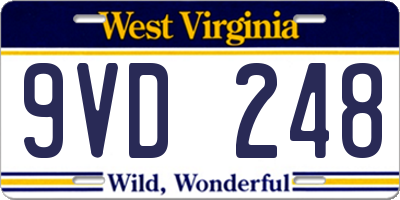 WV license plate 9VD248
