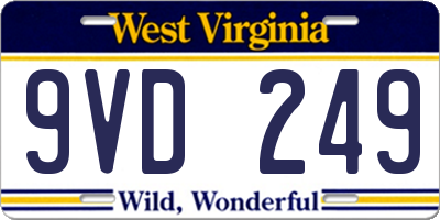 WV license plate 9VD249