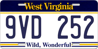 WV license plate 9VD252