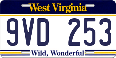 WV license plate 9VD253