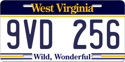 WV license plate 9VD256