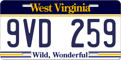 WV license plate 9VD259