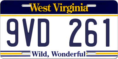 WV license plate 9VD261