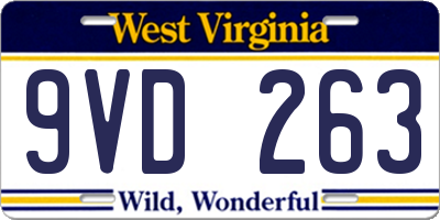 WV license plate 9VD263
