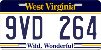 WV license plate 9VD264