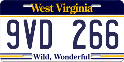 WV license plate 9VD266