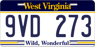 WV license plate 9VD273