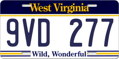 WV license plate 9VD277