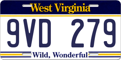 WV license plate 9VD279