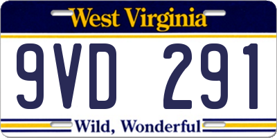 WV license plate 9VD291