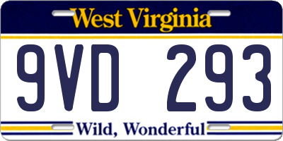 WV license plate 9VD293