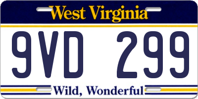 WV license plate 9VD299
