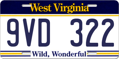 WV license plate 9VD322