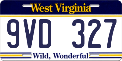 WV license plate 9VD327