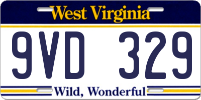 WV license plate 9VD329