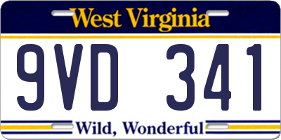 WV license plate 9VD341