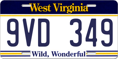 WV license plate 9VD349