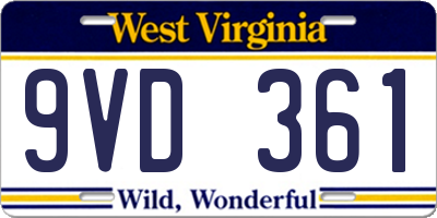WV license plate 9VD361
