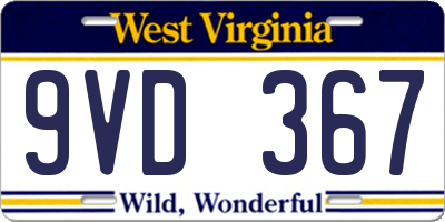 WV license plate 9VD367