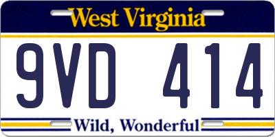 WV license plate 9VD414