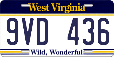 WV license plate 9VD436