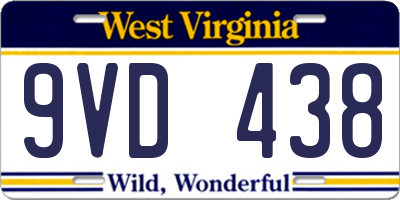 WV license plate 9VD438