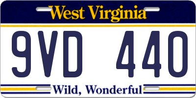 WV license plate 9VD440