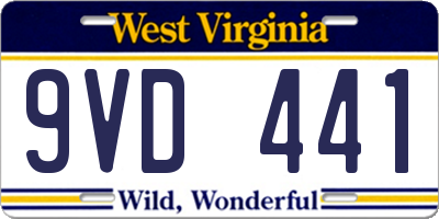 WV license plate 9VD441