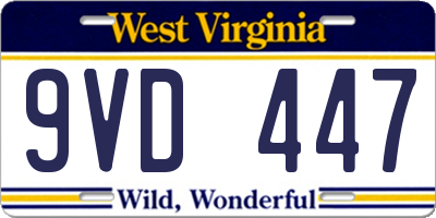 WV license plate 9VD447
