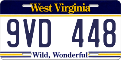 WV license plate 9VD448