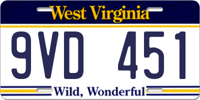 WV license plate 9VD451