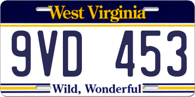 WV license plate 9VD453