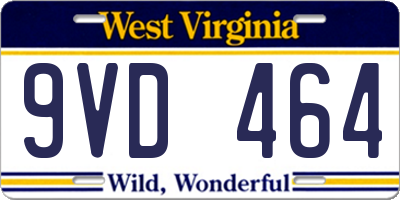 WV license plate 9VD464