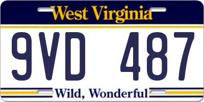 WV license plate 9VD487
